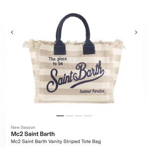 Mc2 Saint Barth Vanity Striped Zippered Tote
